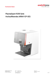 Technical Data PlasmaQuant 9200 Series (DE)