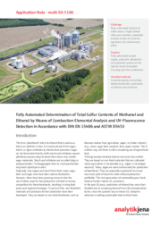 Fully Automated Determination of Total Sulfur Contents of Methanol and Ethanol in Accordance with DIN EN 15486 and ASTM D5453 (EN)